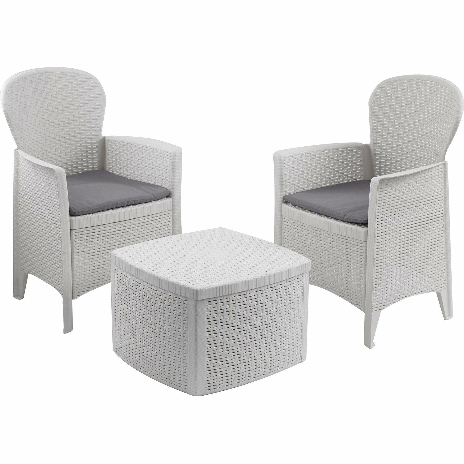 PROGARDEN - Set da giardino Tree Bianco Linea Rattan